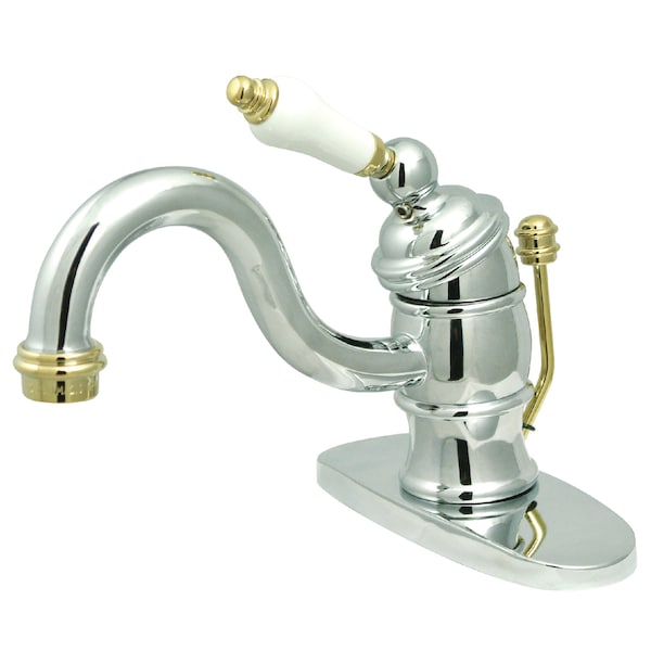 4" Centerset Bathroom Faucet, Chrome/Polished Brass